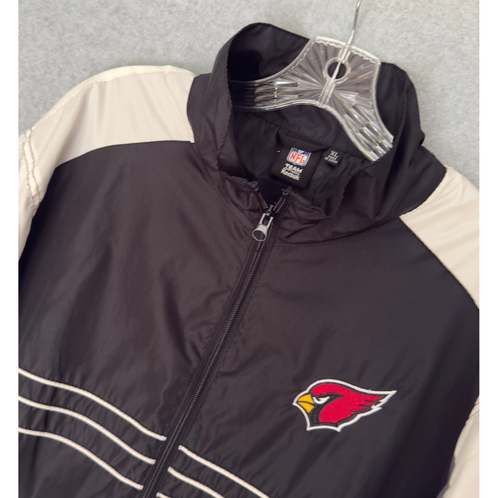 Reebok Windbreaker Mens XL Black Arizona Cardinals Full Zip Colorblock Jacket